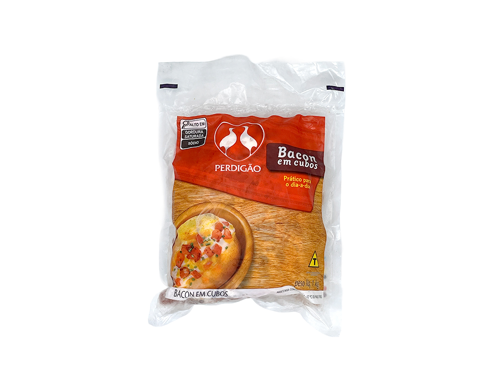 BACON EM CUBOS BARRIGA PERDIGÃO 1 KG (CX 6 PCT)